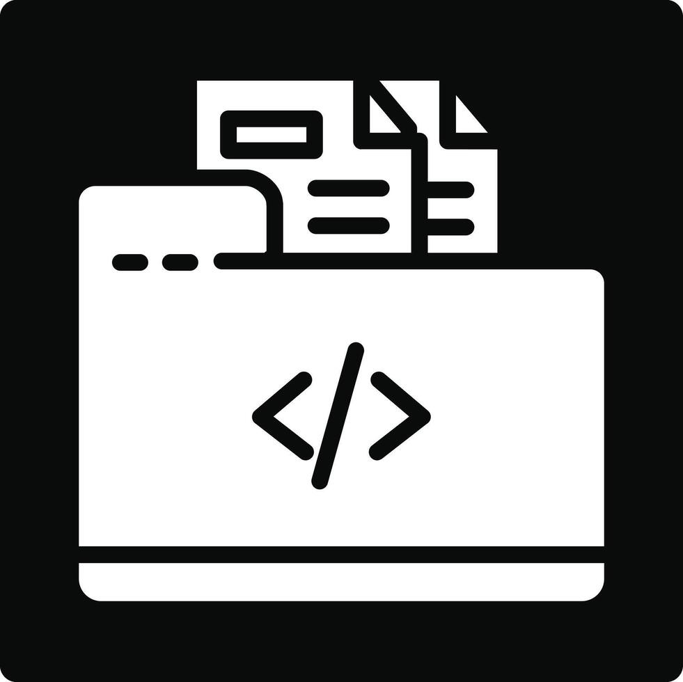 Coding Folder Illustration Icon vector