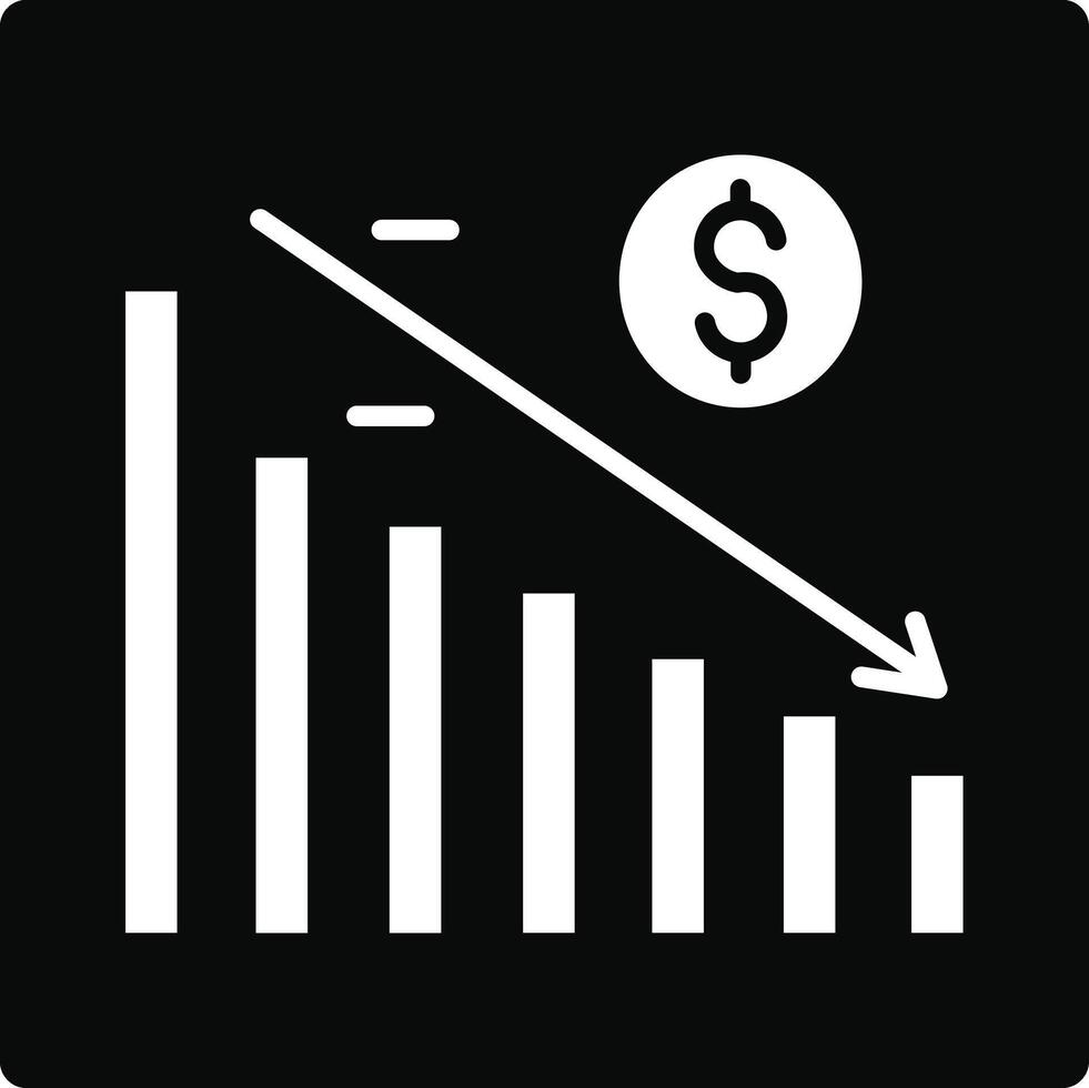 Decline Diagram Illustration Icon vector