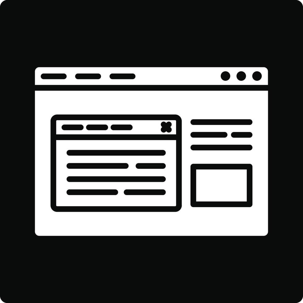 Browser Pop Up Illustration Icon vector