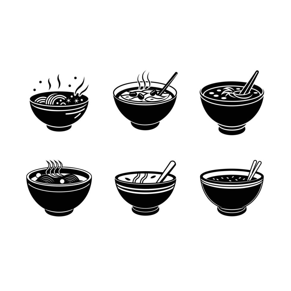 Editable Pho Bowl perfect for culinary and Vietnamese cuisine designs vector