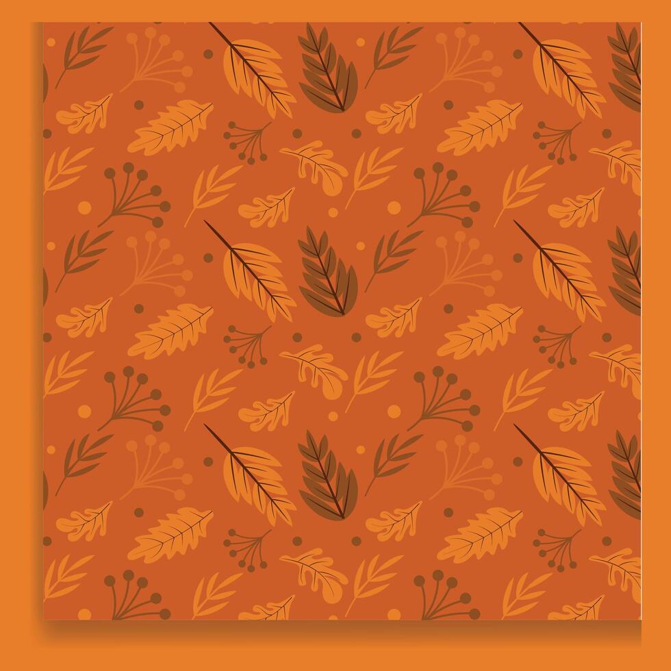 Happy Thanksgiving card with autumn leaves background. vector