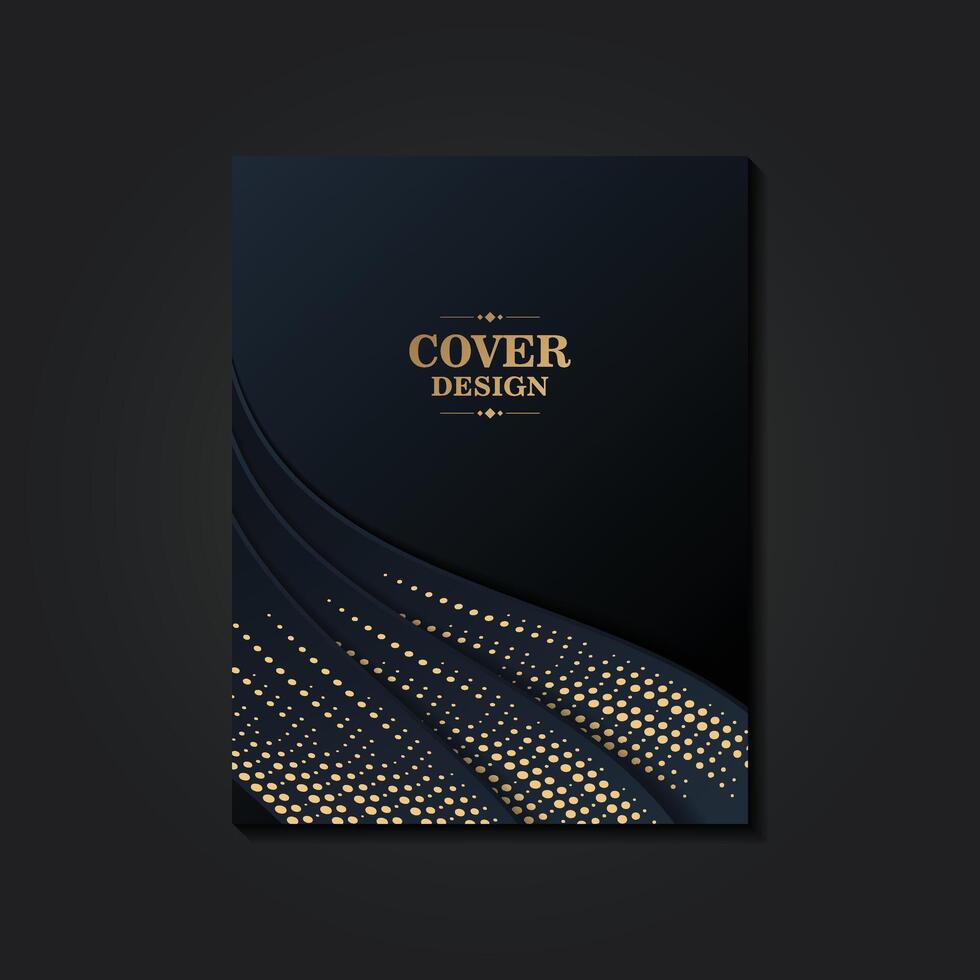 luxury company cover flyer with gold circle pattern vector