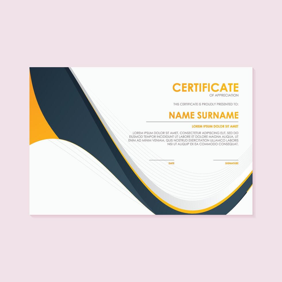 modern abstract design award certificate vector