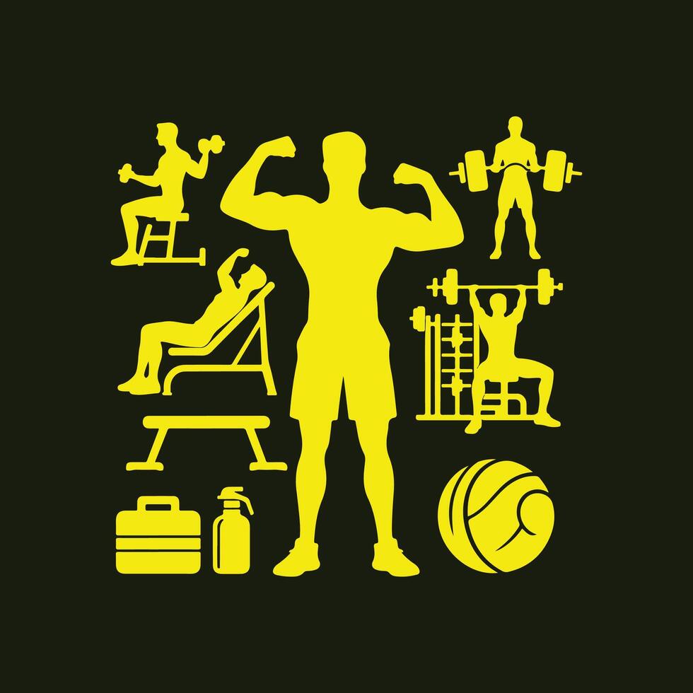 Athletes fitness trendy artwork perfect abstract illustration colorful applied design vector