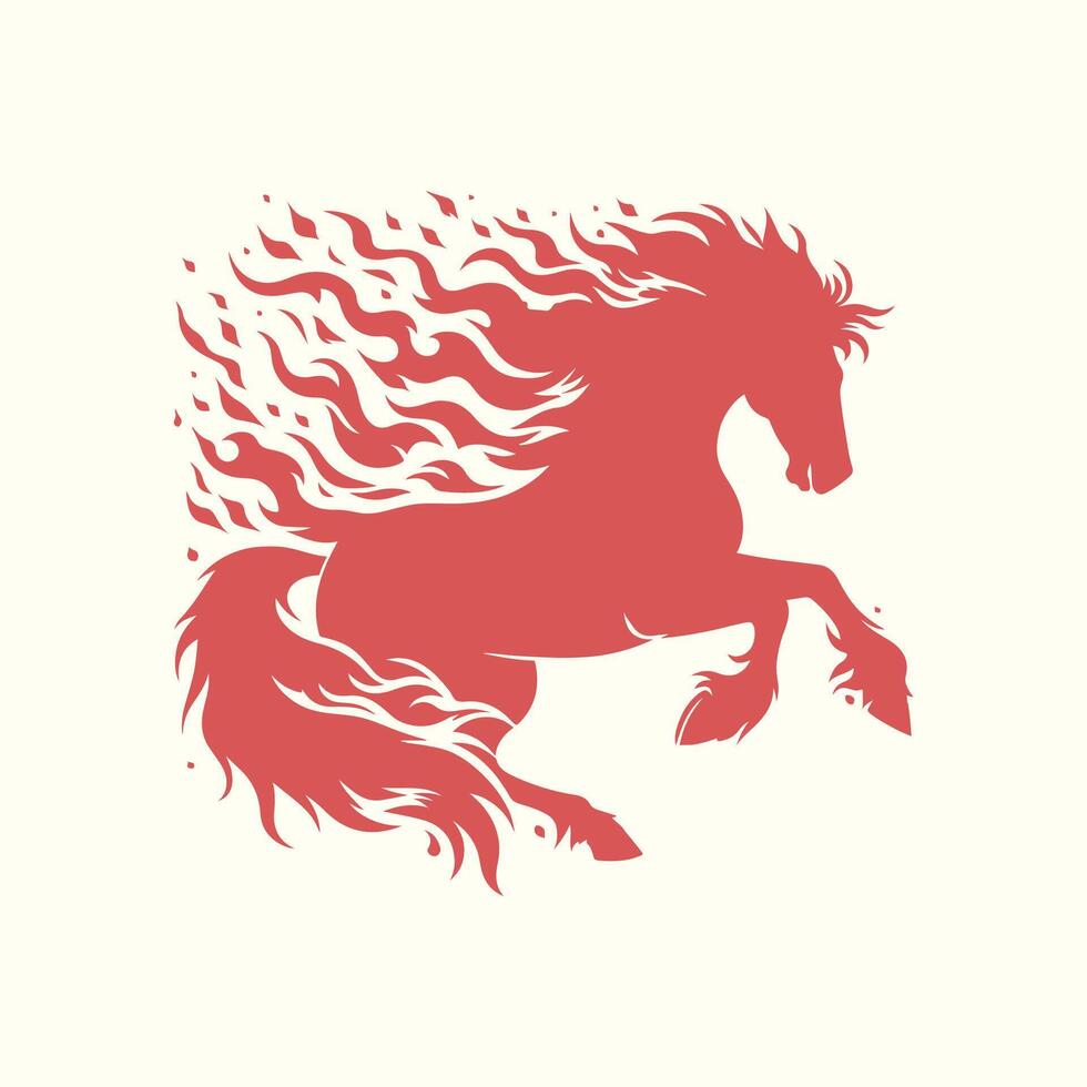 Horse trendy artwork beautiful abstract illustration colorful applicative design vector