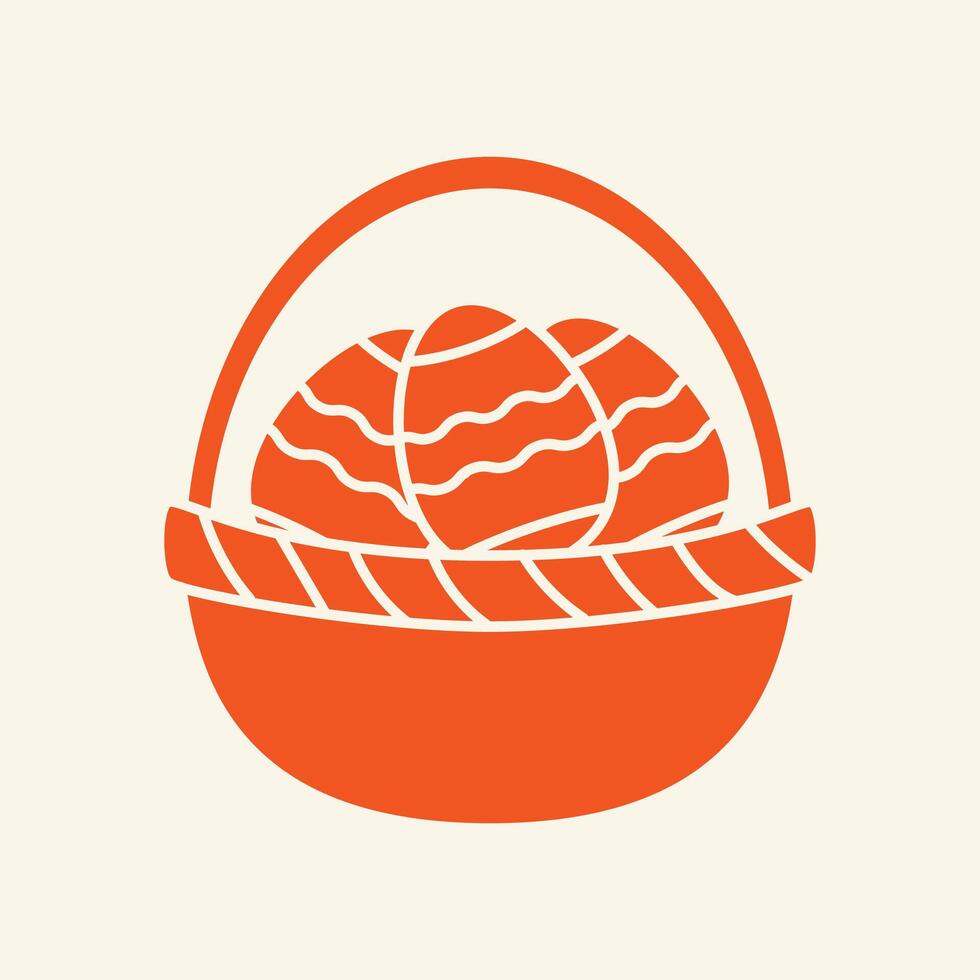 Basket With Egg trendy artwork elegant abstract illustration colorful applied design vector