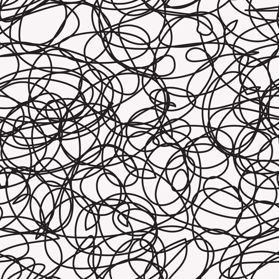 seamless pattern abstract lines black white vector