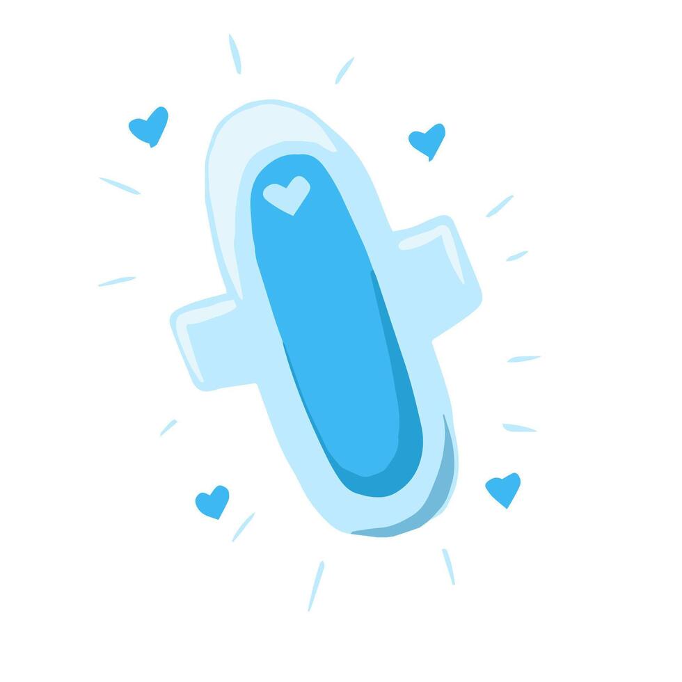 sanitary pad female icon menstruation hygiene product simple drawing vector