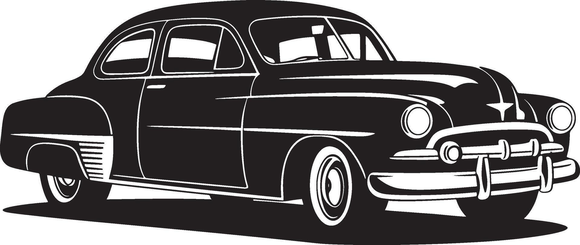 vintage car silhouette white background vector