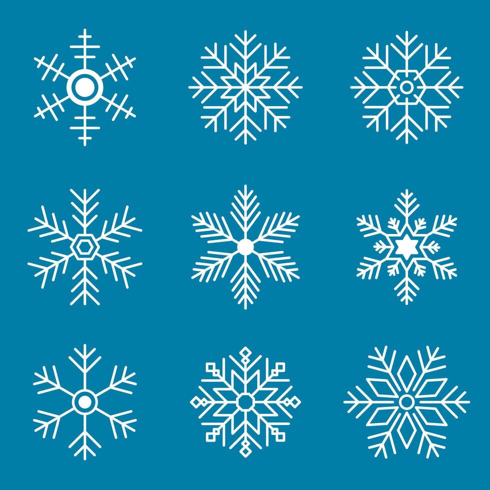 snowflakes in a winter design with blue and white patterns vector