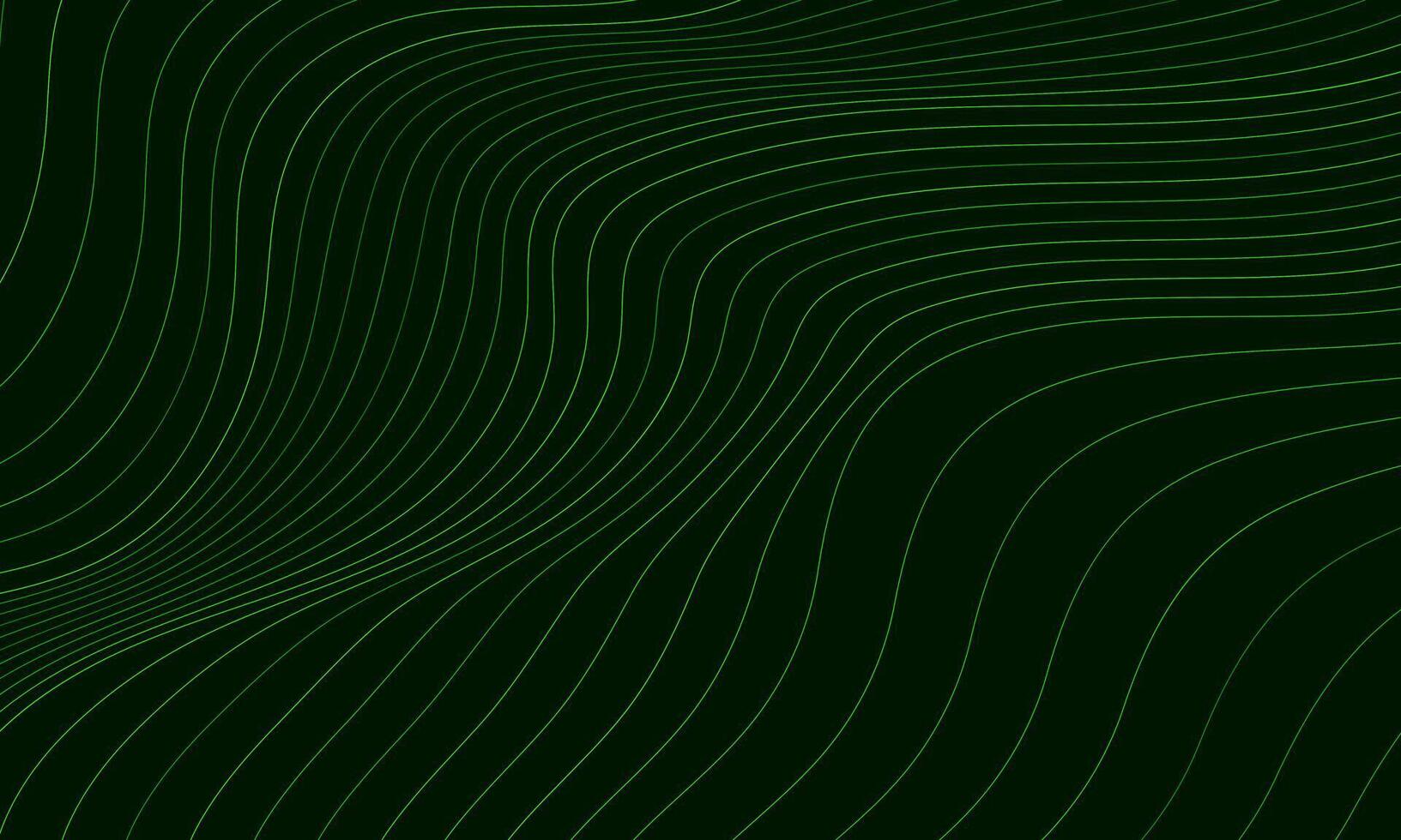 Abstract colorful wavy line pattern on dark green background. vector