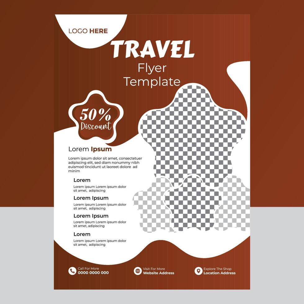 Travel Flyer Design Template vector