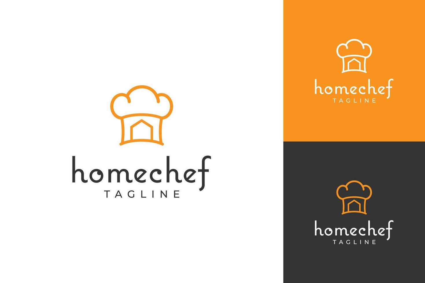 Home chef logo design template, hat chef and home concept vector
