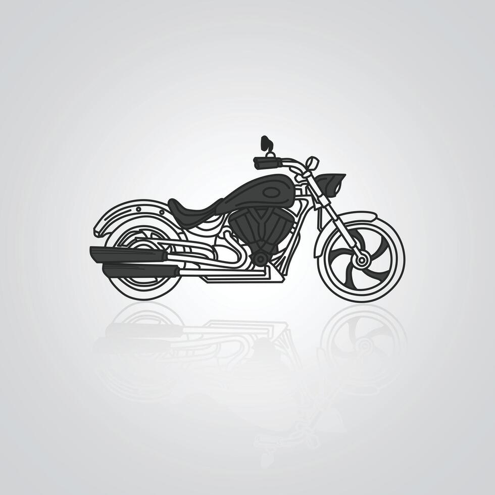Sport motorcycle icon, vintage motorcycles, logo, unique icons, bike logo with a silver background vector