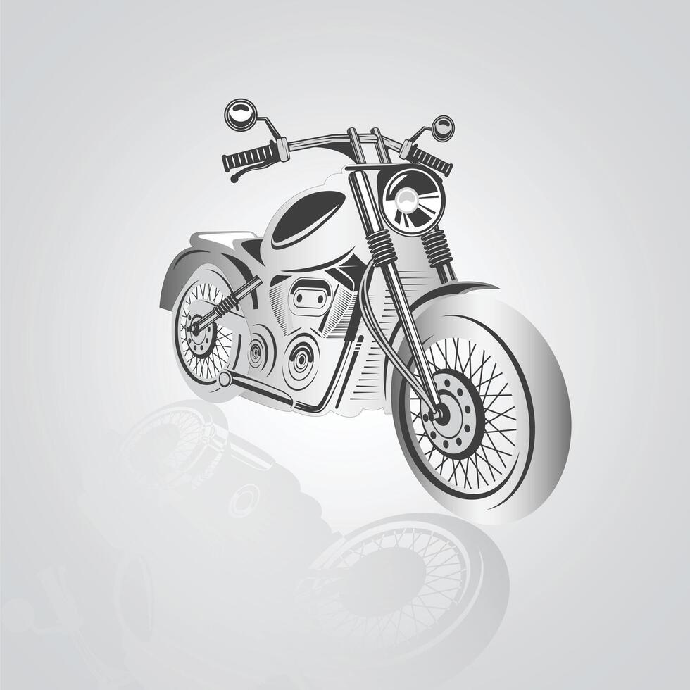 Sport motorcycle icon, vintage motorcycles, unique icons, bike logo, with a silver background vector