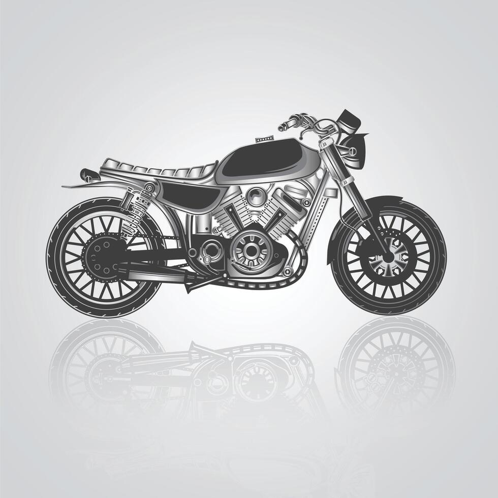 Sport motorcycle icons, vintage motorcycles, unique icons, bike logos, bike, silver background vector
