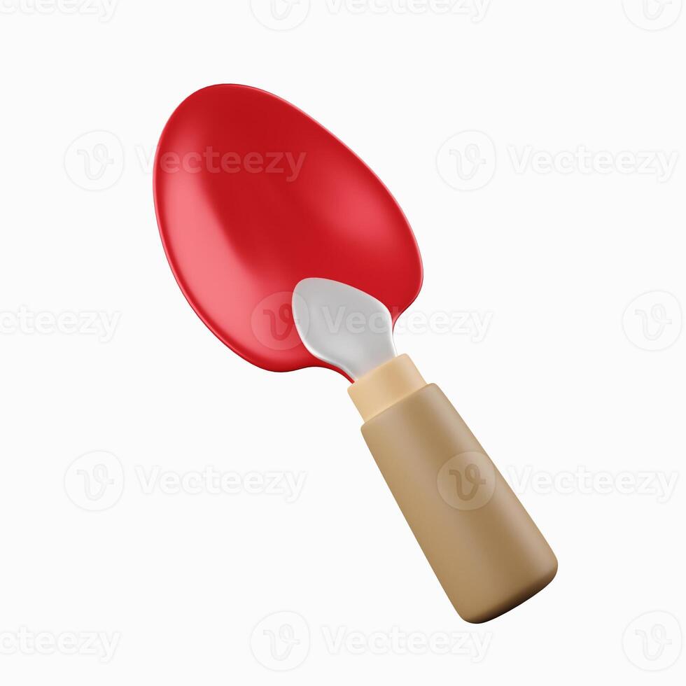 3d shovel. garden tool. Gardening. icon isolated on white background. 3d rendering illustration. Clipping path photo