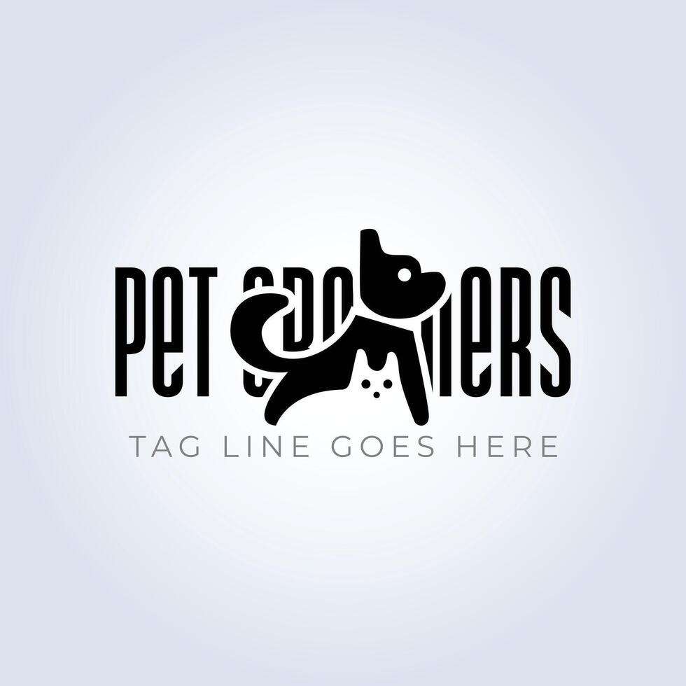 Pet Groomers Company Logo, animal hair salon, Abstract Background vector