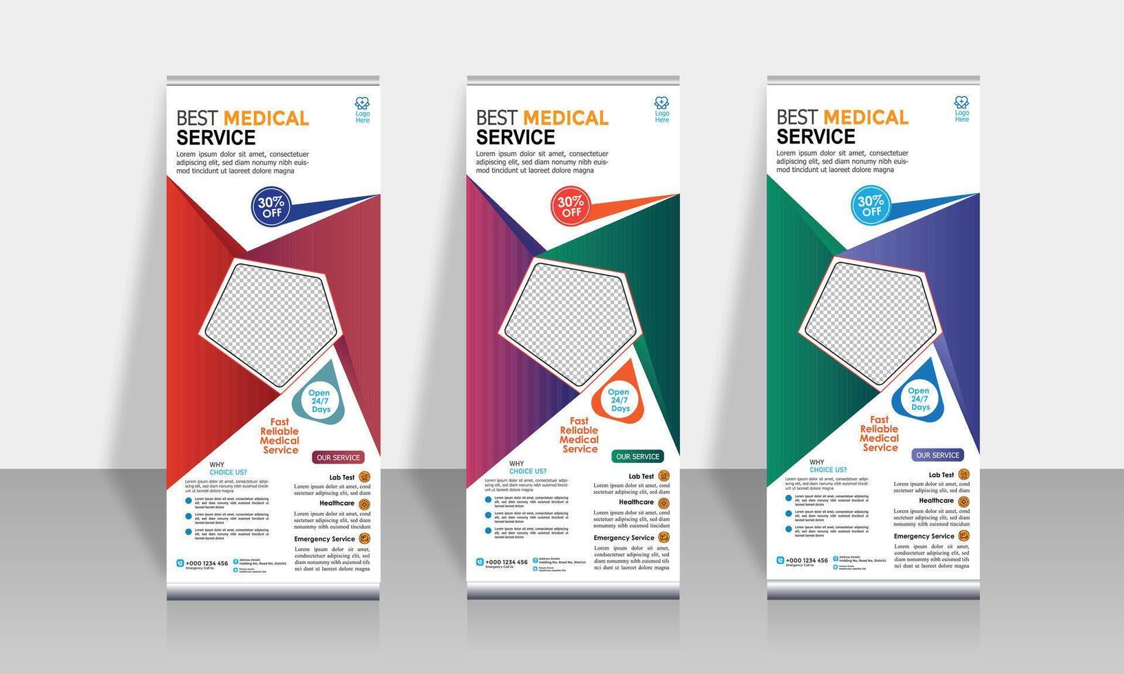 Medical Roll-up Banner template vector