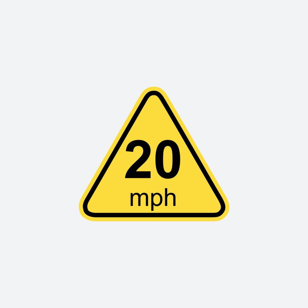 20mph speed limit sign road traffic icon sign flat style design vector