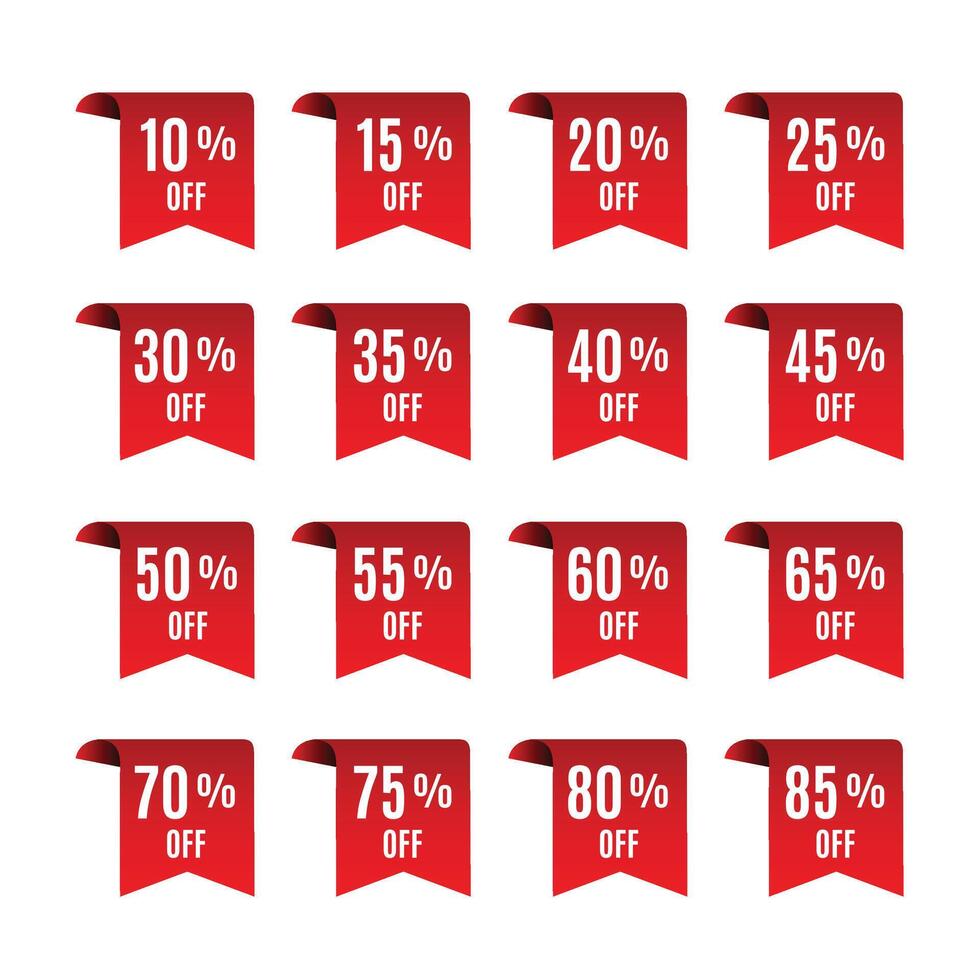 Sale discount label and price tag design for selling vector