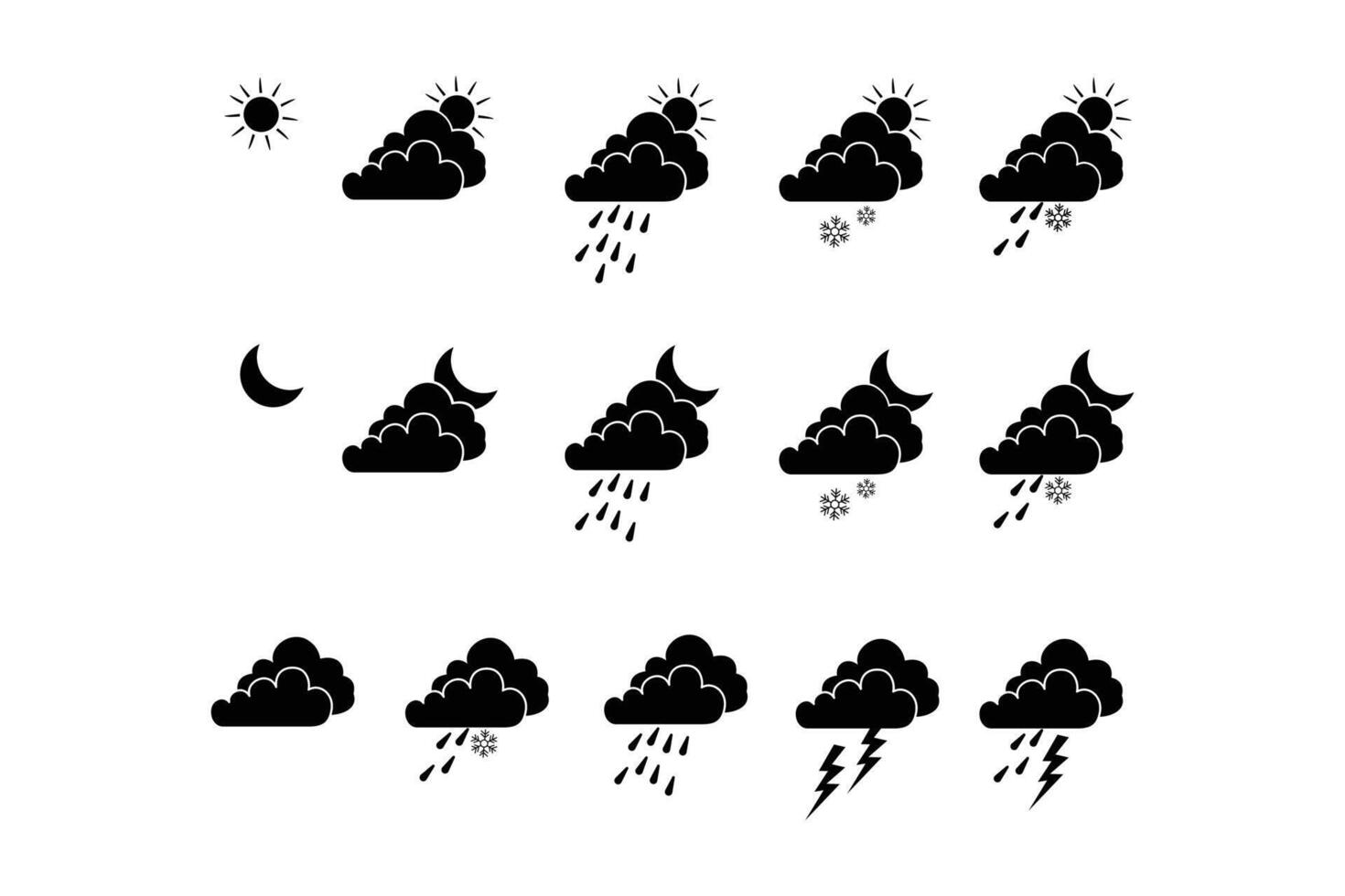 Isolate Weather Icon set, symbol with white background vector