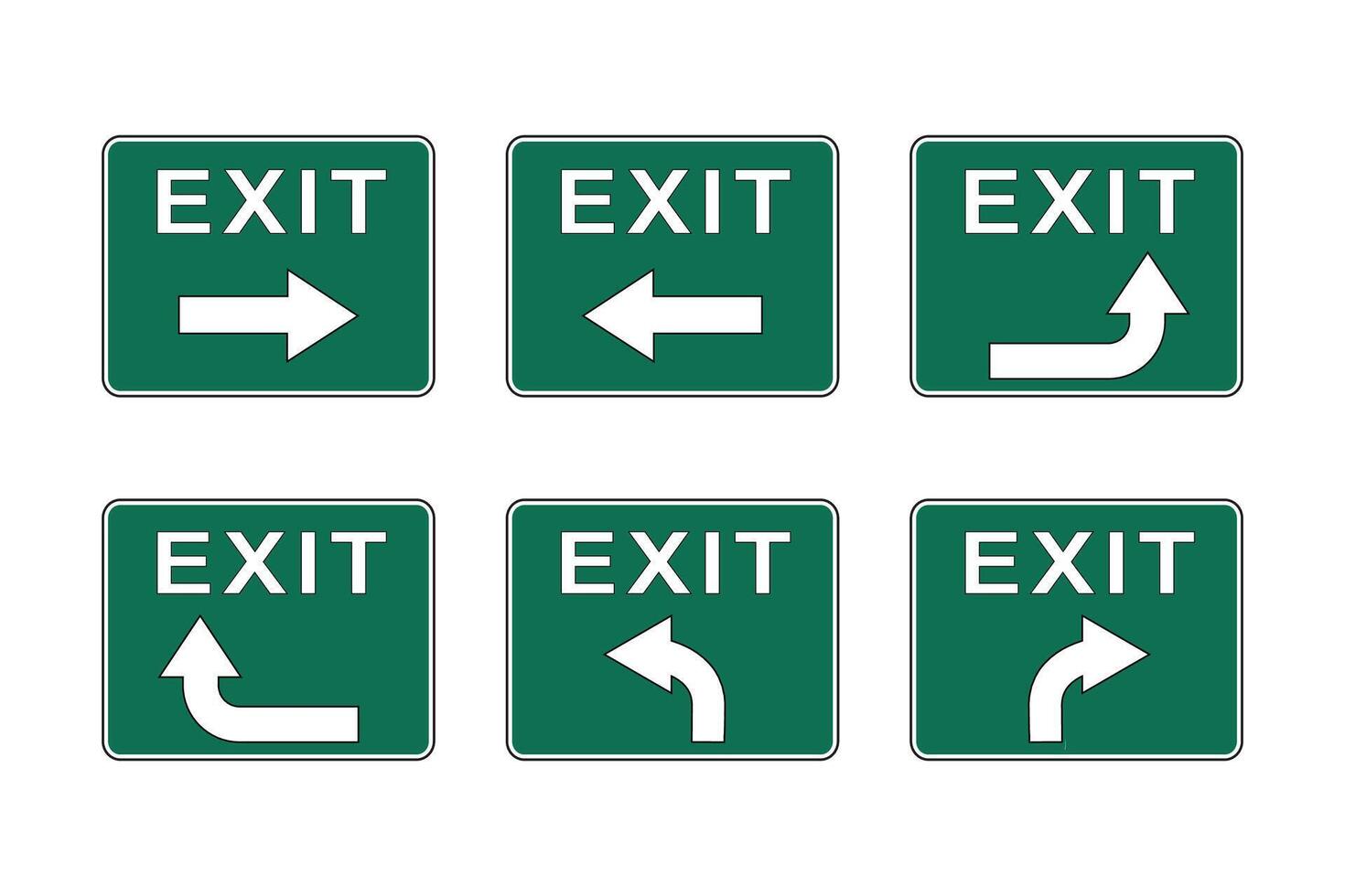 Emergency Exit Sign Set on a Green Background vector