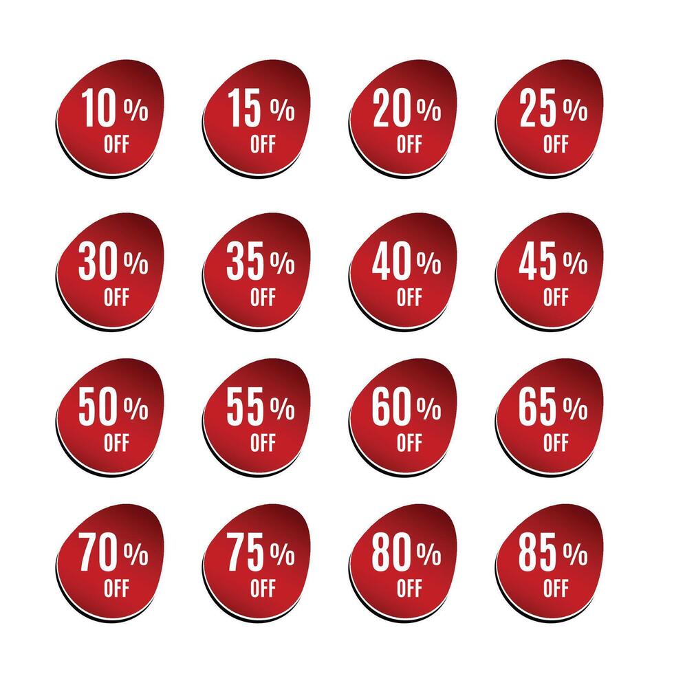 Design of price tags and sale discount labels for sales vector