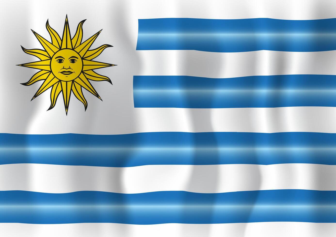 wave uruguayan flag for national Day or Independence Day of uruguay vector