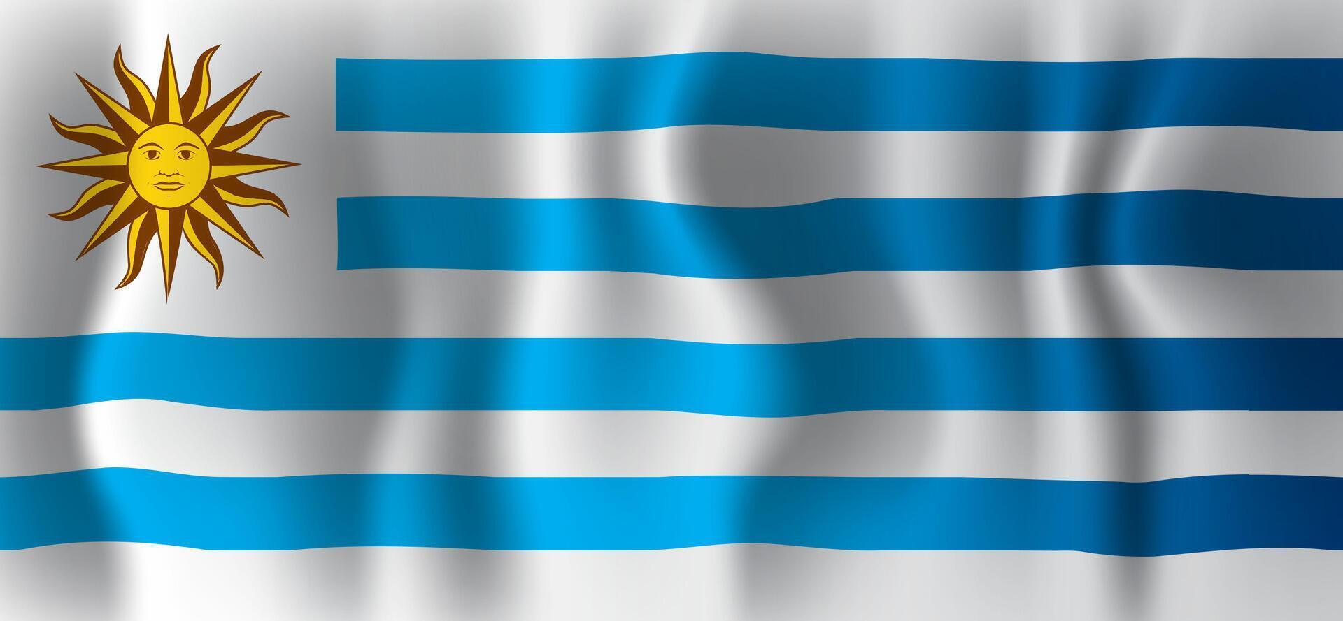 waving uruguayan flag for national Day or Independence Day of uruguay vector