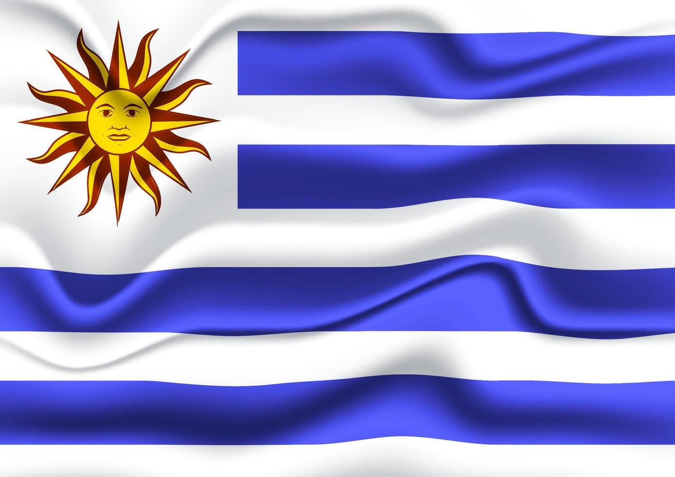 wavy textures uruguayan flag for national Day or Independence Day of uruguay vector