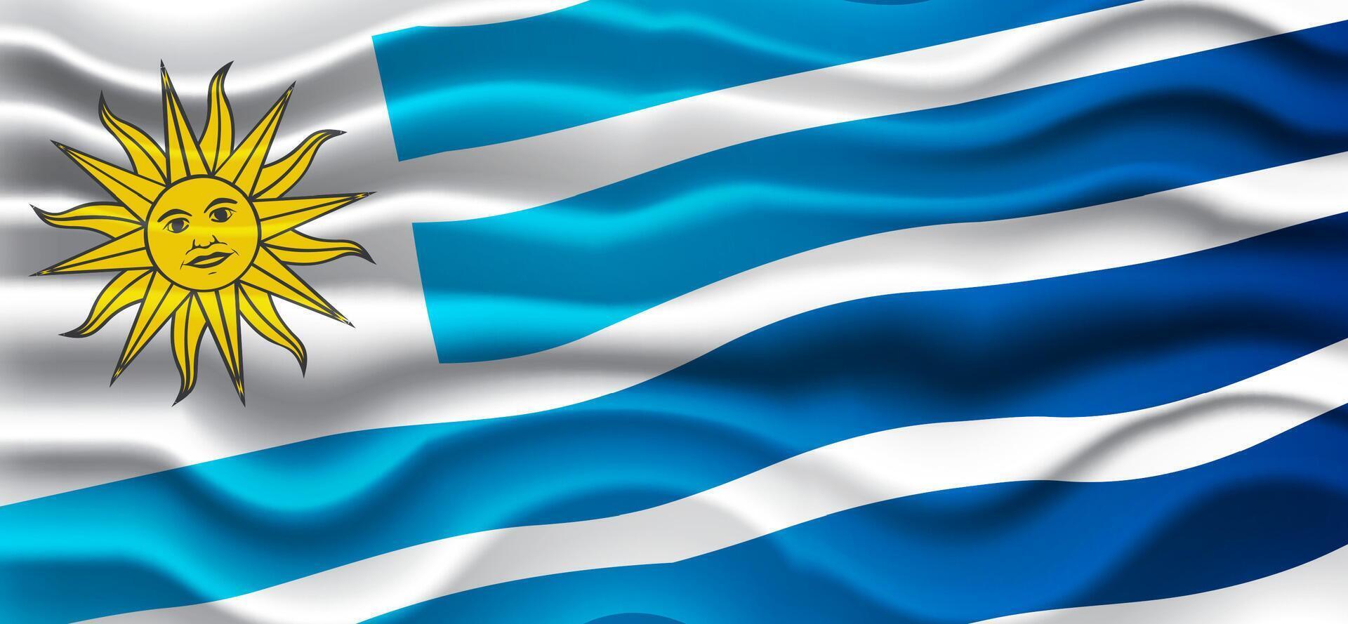 angle wave uruguayan flag for national Day or Independence Day of uruguay vector