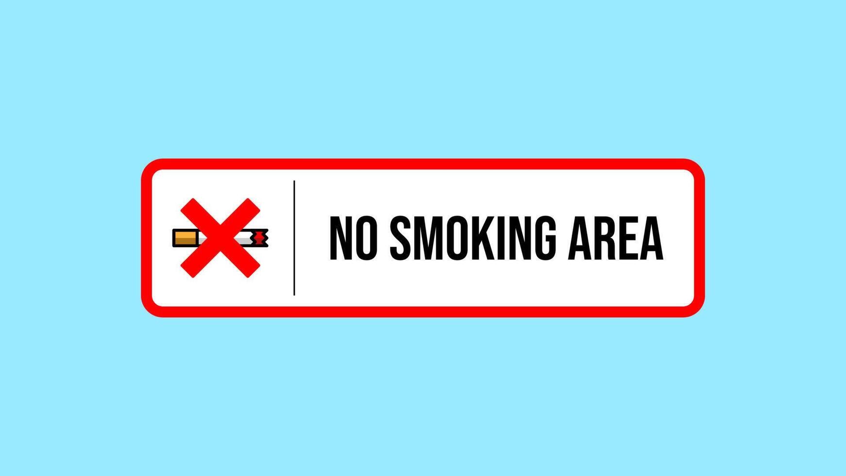Simple No Smoking Area Warning Sign with Red Cross and Cigarette Symbol vector