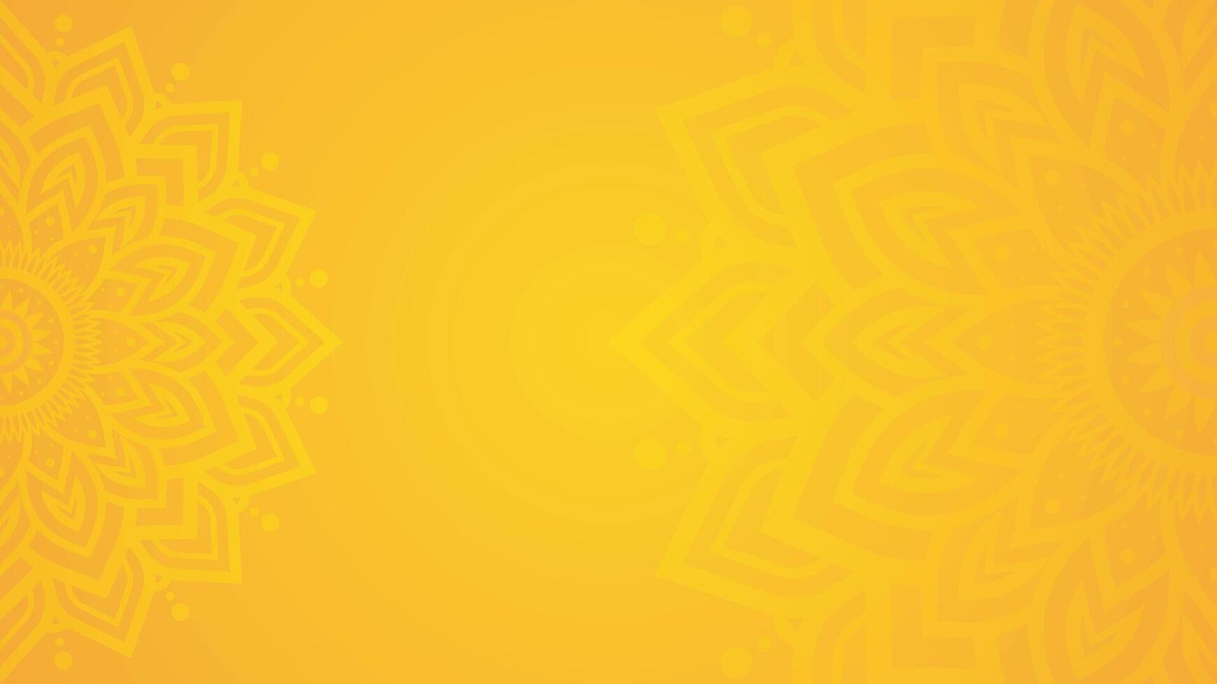 Simple Elegant Yellow Mandala with Subtle Floral Horizontal Background Design vector