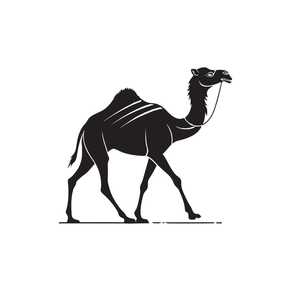 Creative simple Camel silhouette Style with white background vector
