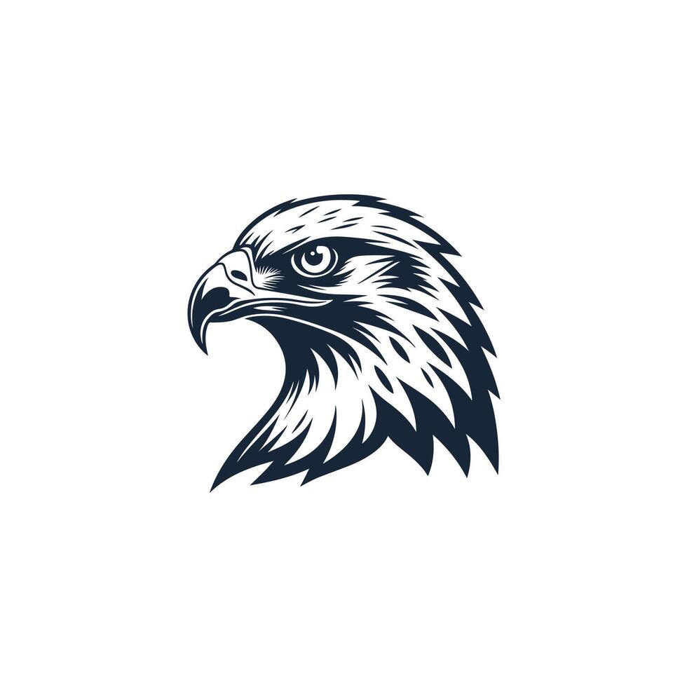 Creative Simple Hawk Face Silhouette Style with white background vector