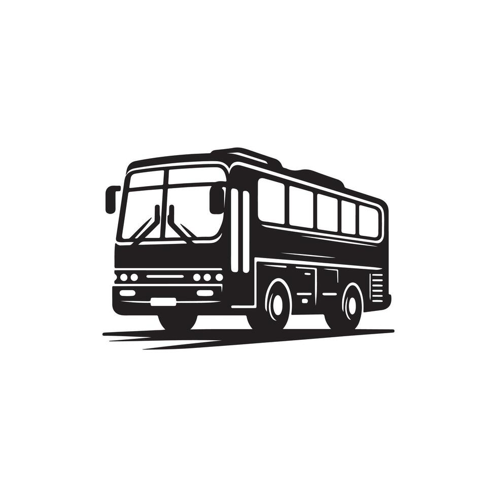 Bus silhouette Style with white vector