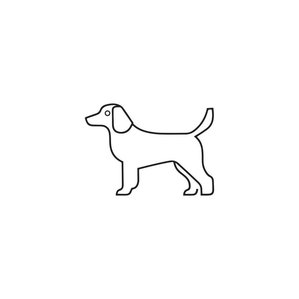 Simple Dog silhouette Style with white vector