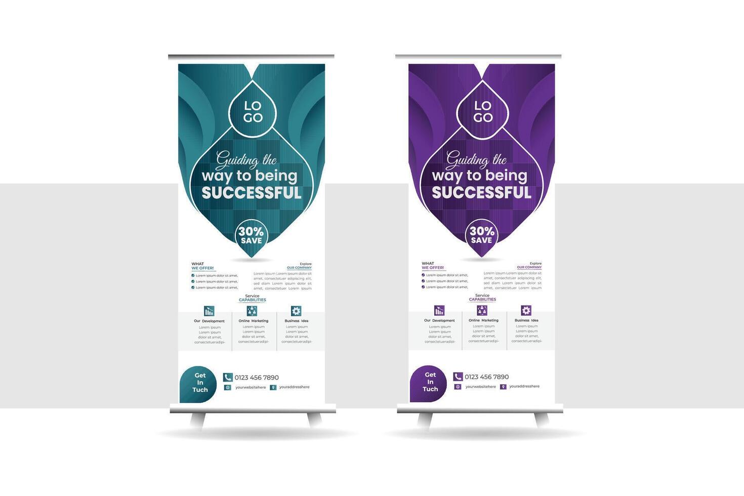 Modern Business Roll up Banner Design vector