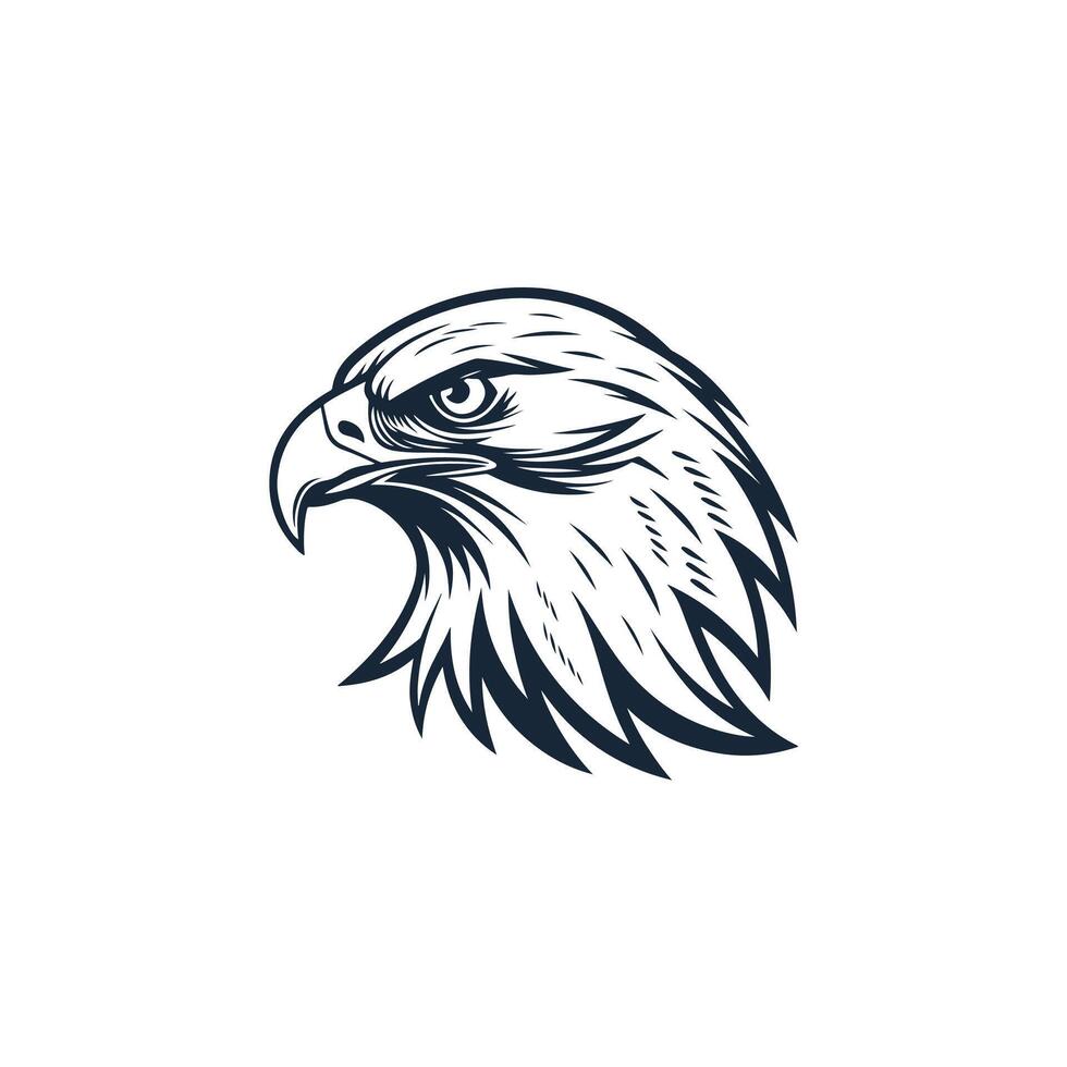 Creative Simple Hawk Face Silhouette Style with background vector