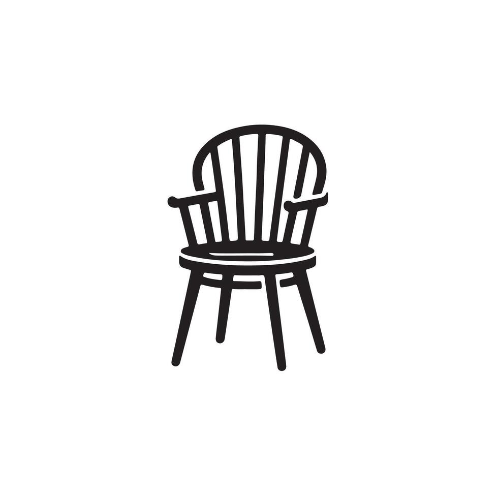 Simple Chair silhouette Style with white background template vector