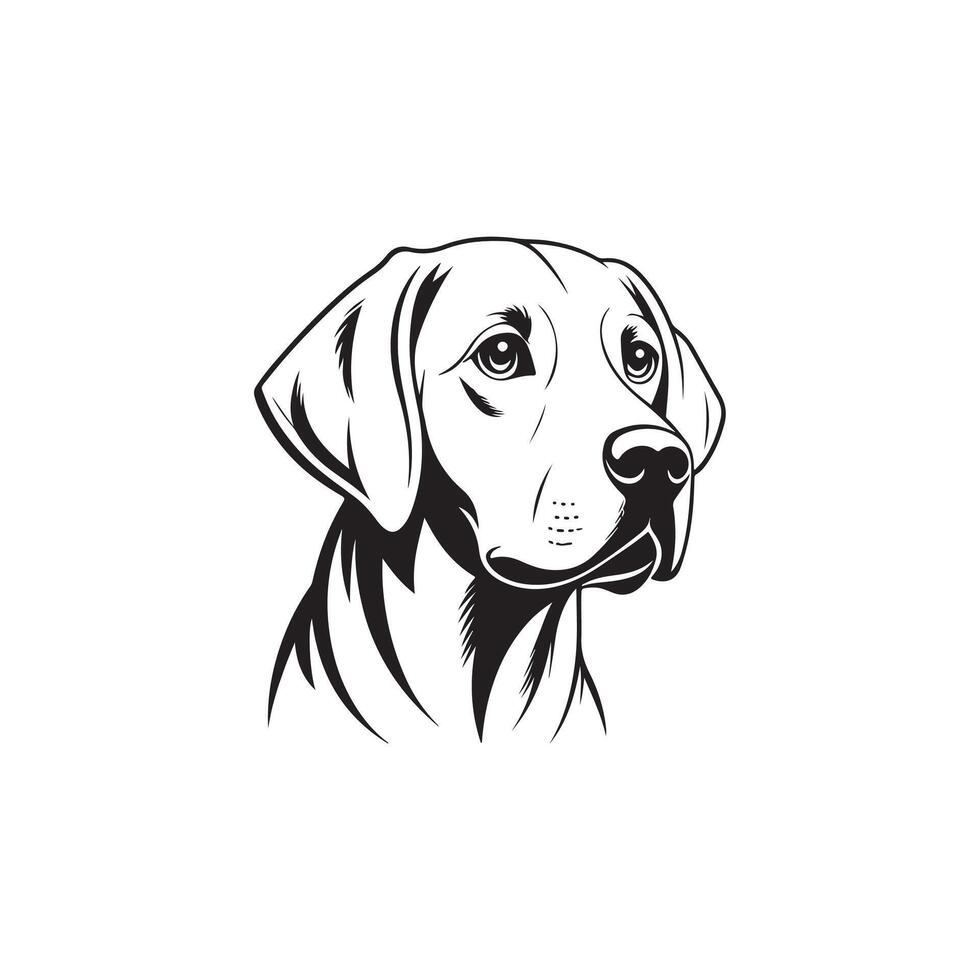 Simple Dog Face silhouette Style with white background design vector