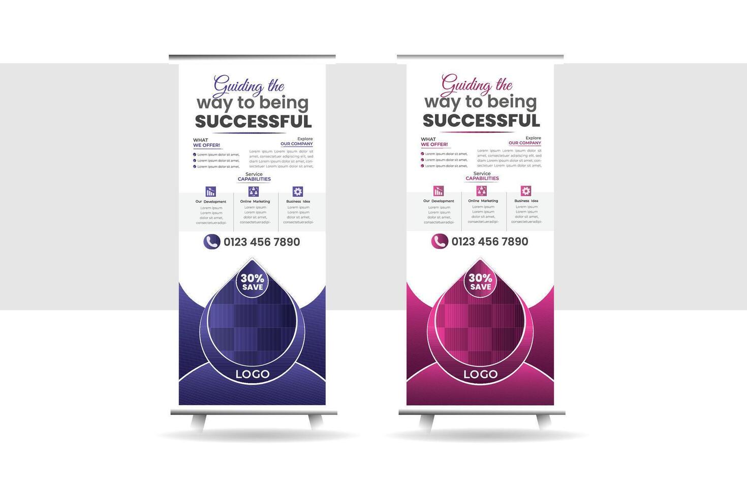 Creative modern Business Roll up Banner Design vector