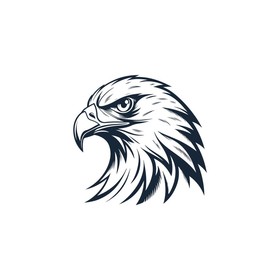 Creative Simple Hawk Face Silhouette Style with white Template vector