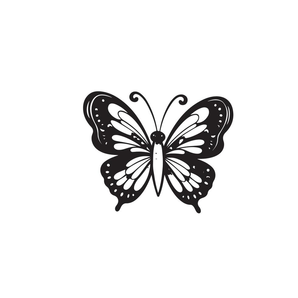 Butterfly silhouette Style with white background vector