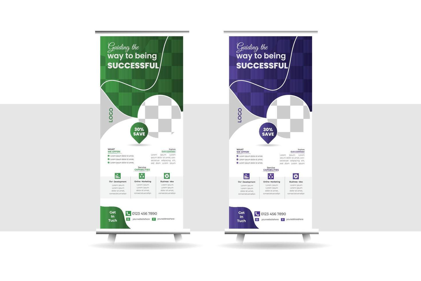 Creative Business Roll up Banner Design vector