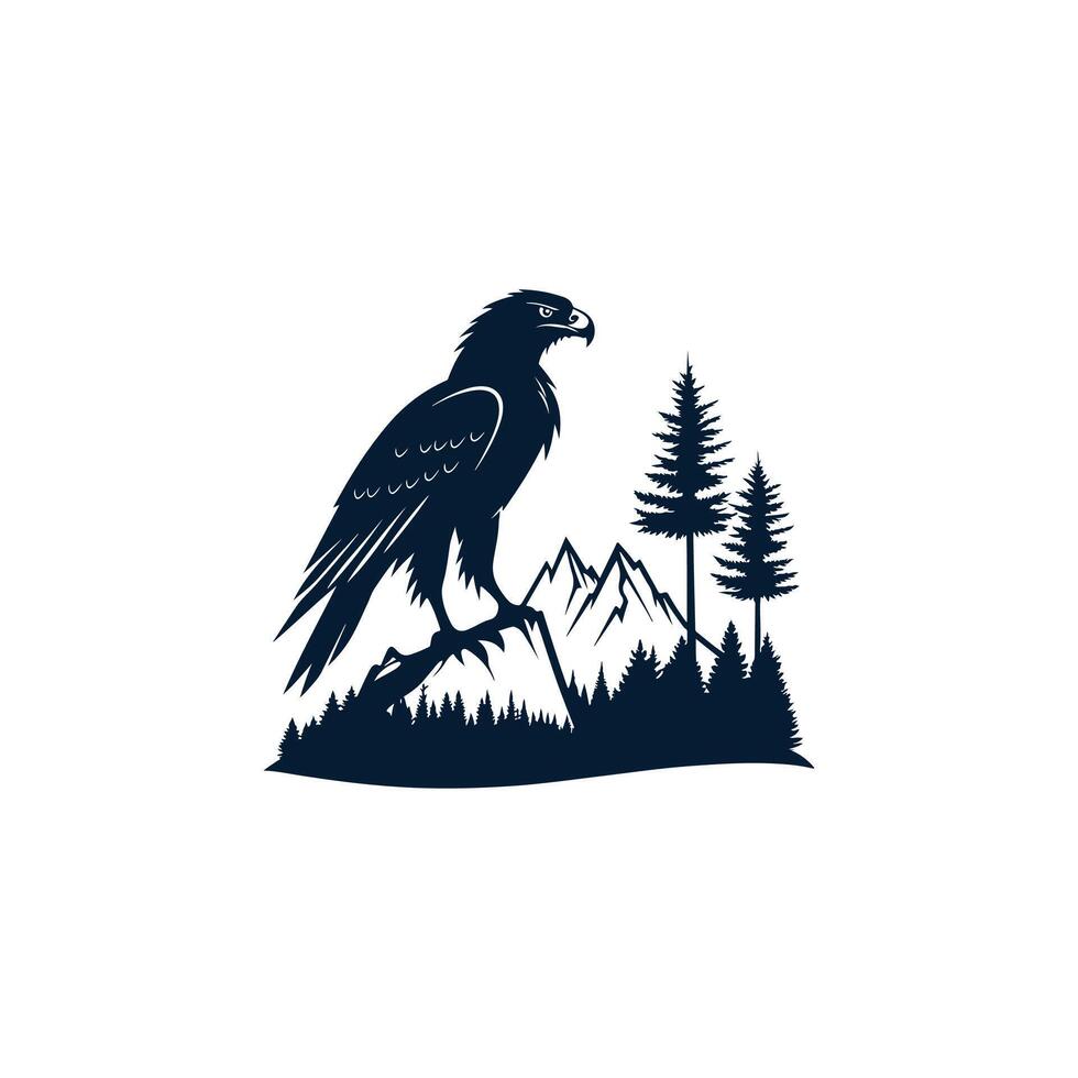 Creative Simple Hawk Silhouette Style with white background vector