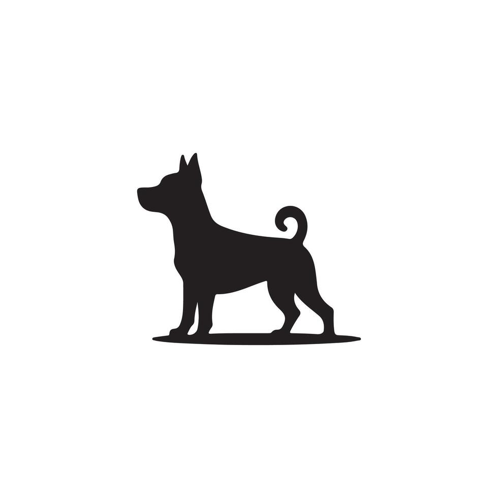 Simple Dog silhouette with white background vector