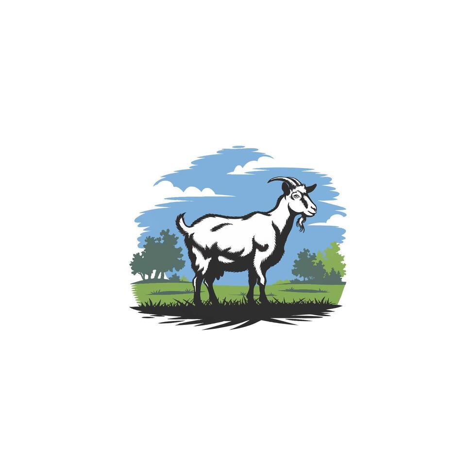 The Goat Style with white background vector