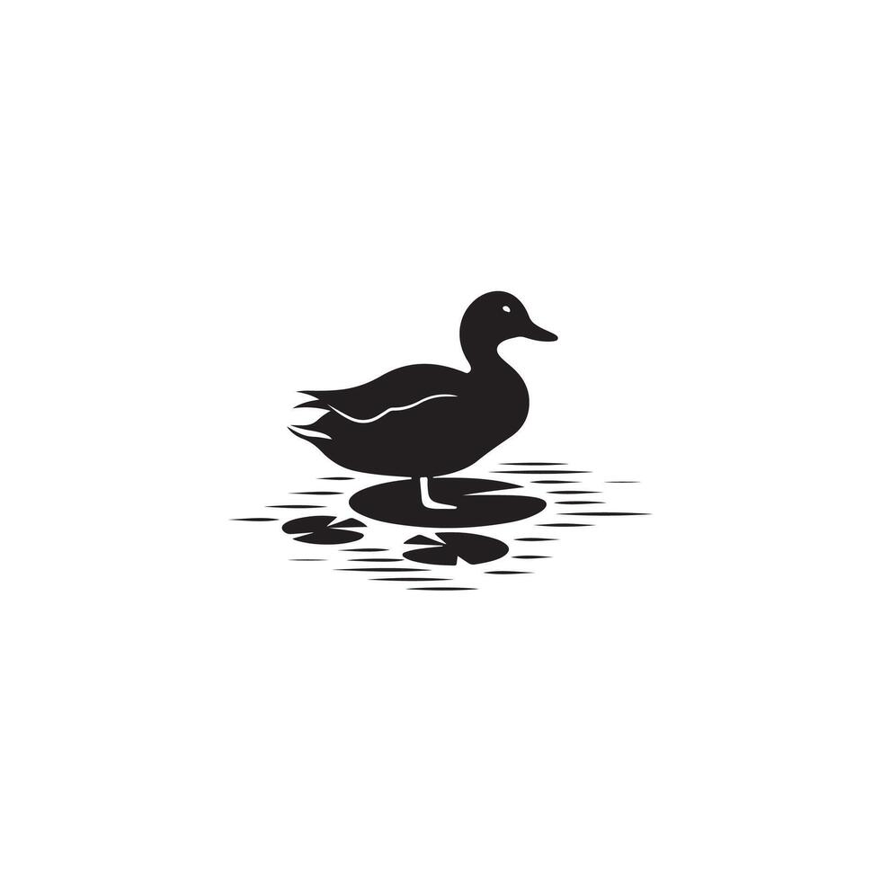 Creative Simple Duck Silhouette Style background vector